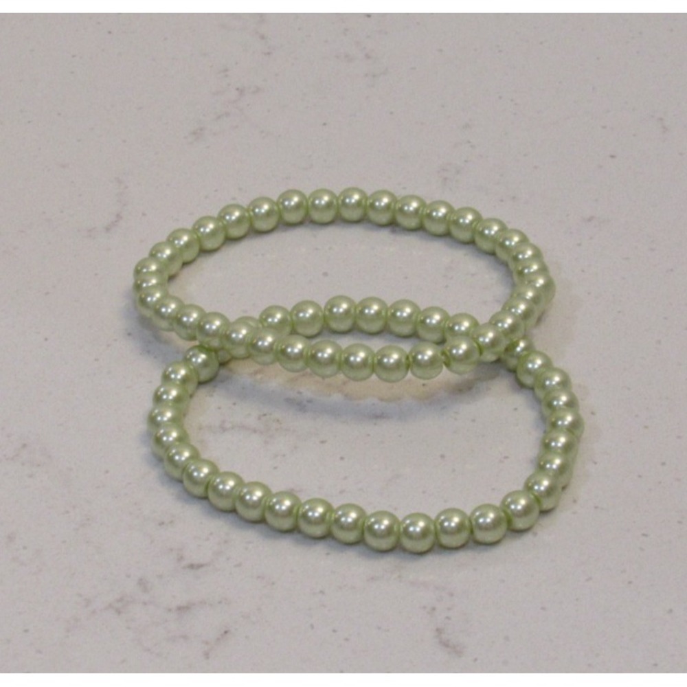 2 Beaded Stretch Bracelet Retro Quiet Luxury Twins Dressy Wedding Coquette‎